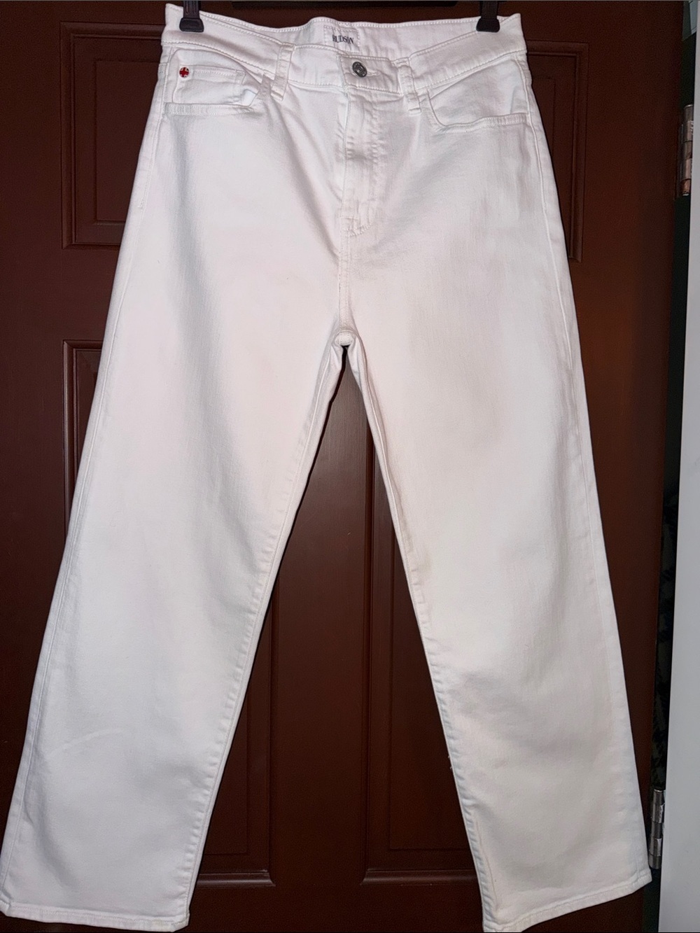 Hudson Noa White High Rise Straight Crop Jeans Size 28 Like New